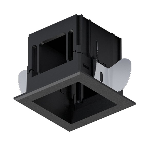 BL-103 MODENA 1 MODULE RECESSED BOX WITH FRAME BLACK - Image 1