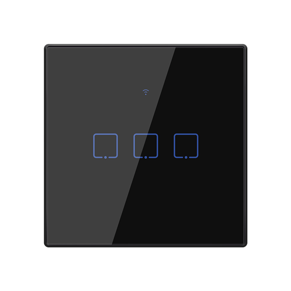 BL-44 WI-FI SMART TOUCH EU 3 GANG 1 WAY SWITCH BLACK - Image 1