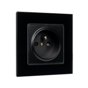 FRENCH TYPE SOCKET 16A GLASS FRAME BLACK