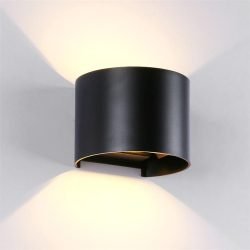 LED ΑΠΛΙΚΑ ΣΤΡΟΓΓΥΛΗ 2X5W 4000K IP54 ΜΑΥΡΗ