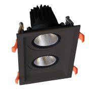 ΔΙΠΛΟ ΚΙΝΟΥΜΕΝΟ LED ΣΠΟΤ  2X30W 230V 4000K ΜΑΥΡΟ