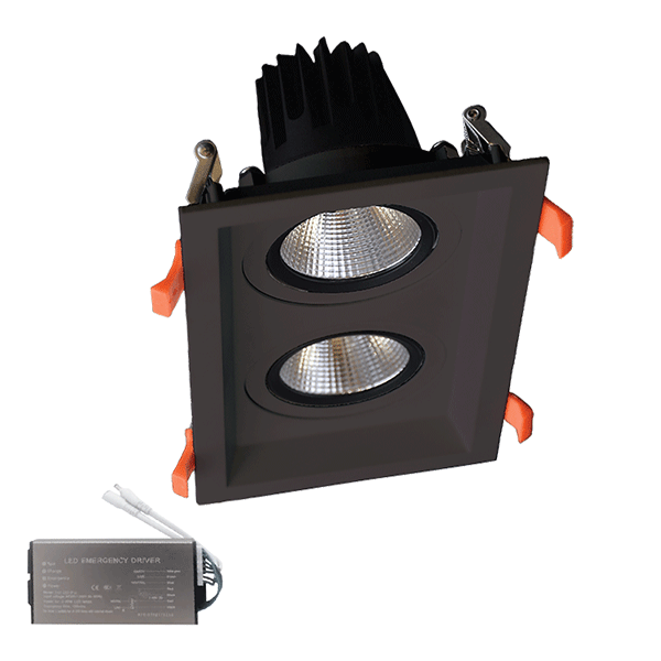 BLE-3 ΔΙΠΛΟ LED ΣΠΟΤ 2X15W 230V 4000K BL+ΚΙΤ ΚΙΤ ΑΣΦΑΛΕΙΑΣ - Image 1