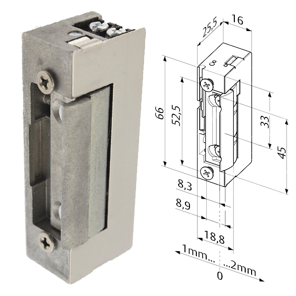 M160133-1 ELECTROMAGNETIC STRIKE PLATES 8-16V AC/DC - Image 1