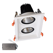 ΔΙΠΛΟ LED ΣΠΟΤ 2X30W 230V 3000K WH+ΚΙΤ ΑΣΦΑΛΕΙΑΣ