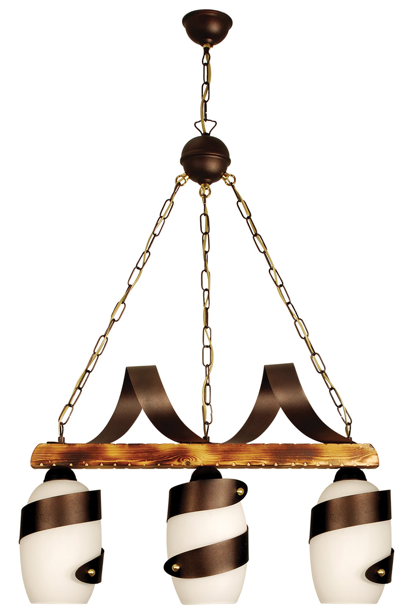 024d6dd442-ee1a-6bf3-adeb-0189abb794b7 PDA 133-3 WH 3/Φ ΡΑΓΑ ΞΥΛΙΝΗ ΣΚΟΥΡΙΑ ΛΕΥΚΟ 3ΧΕ27 - Image 1