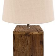 TLI 6346 40BG ΕΠΙΤΡΑΠΕΖΙΑ ΛΑΜΠΑ ΤΕΤΡΑΓΩΝΗ ΑΠΟ ΑΝΑΚΥΚΛΩΜΕΝΟ ΞΥΛΟ ΜΕ ΑΜΠΑΖΟΥΡ ΜΠΕΖ 1ΧΕ27