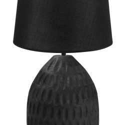 TLI 6331 40BK ΕΠΙΤΡΑΠΕΖΙΑ ΛΑΜΠΑ ΜΑΥΡΗ ΞΥΛΙΝΗ ΜΕ ΑΜΠΑΖΟΥΡ ΜΑΥΡΟ 1ΧΕ27