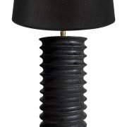 TLI 6332 40BK ΕΠΙΤΡΑΠΕΖΙΑ ΛΑΜΠΑ ΞΥΛΙΝΗ ΜΑΥΡΗ ΜΕ ΡΑΒΔΩΣΕΙΣ & ΑΜΠΑΖΟΥΡ ΜΑΥΡΟ 1ΧΕ27