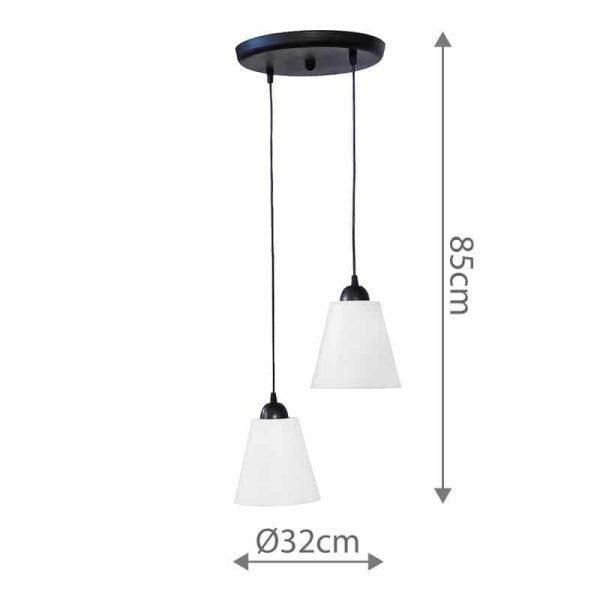 Κρεμαστό Φωτιστικό Ακρυλικό Λευκό 2XΕ27 1 jpg