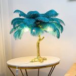 Ostrich Feather Επιτραπέζιο Φωτιστικό με πούπουλο 1 jpg