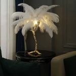 Ostrich Feather Επιτραπέζιο Φωτιστικό με πούπουλο 2 jpg
