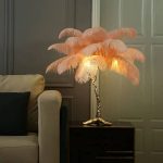 Ostrich Feather Επιτραπέζιο Φωτιστικό με πούπουλο 3 jpg