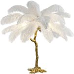 Ostrich Feather Επιτραπέζιο Φωτιστικό με πούπουλο D60 1 jpg