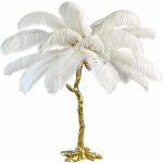 Ostrich Feather Επιτραπέζιο Φωτιστικό με πούπουλο D60 2 jpg
