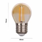 100172 Filament G45 Γλομπάκι LED Ε27 2 Watt Amber Γυαλί - Image 2