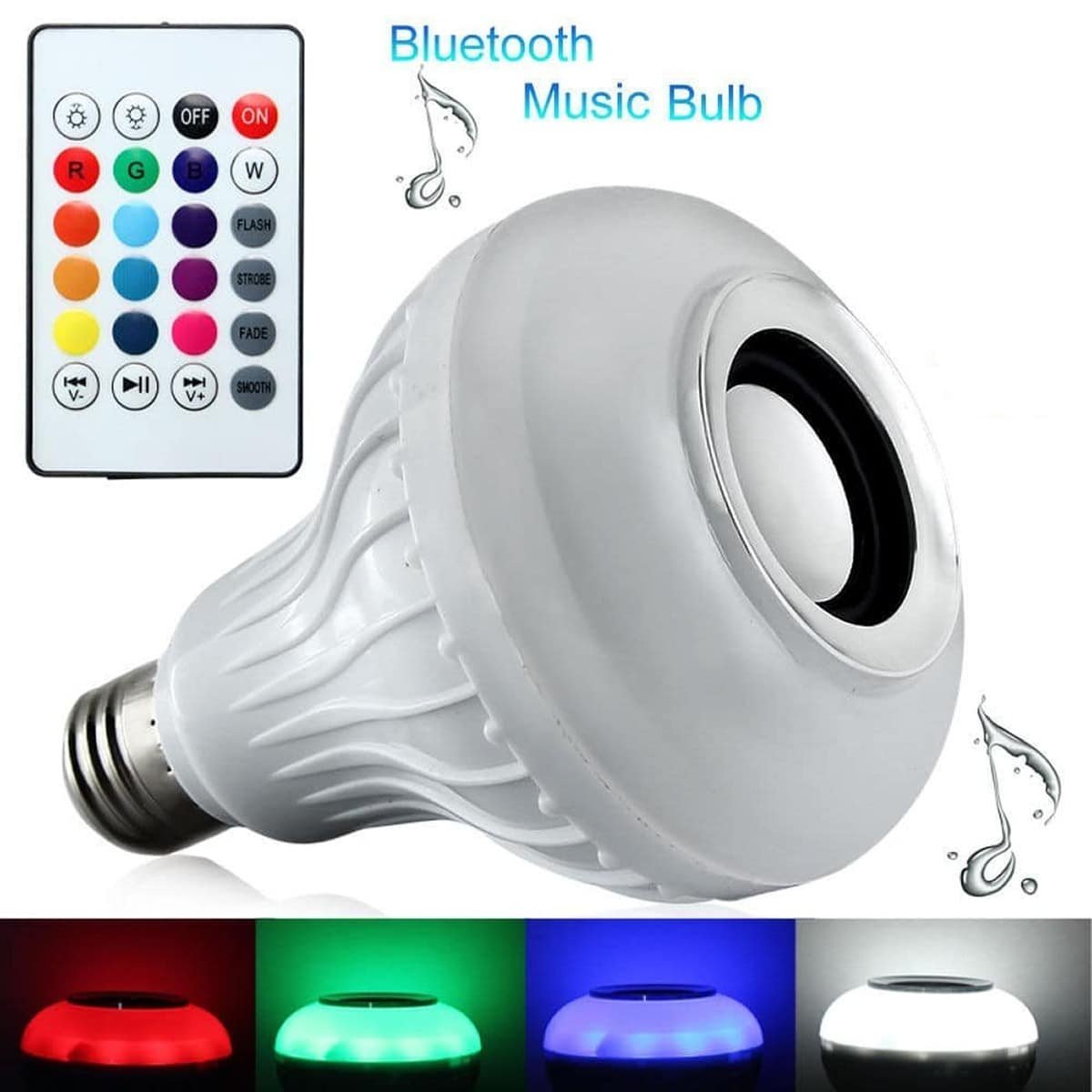 100288-Λάμπα-E27-12Watt-Bluetooth-1 100288 Λάμπα E27 12Watt Bluetooth με Ηχείο και Ασύρματο Χειριστήριο RGBW - Image 1