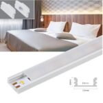 100959 Προφίλ Αλουμινίου με Λευκό Γαλακτερό Κάλυμμα - Επιφανειακή Χρήση - Πατητό Κάλυμμα - Ασημί - 1 Μέτρο - Μ100 x Π1.24 x Υ0.7cm (Σετ κλιπ+ταπες) - Image 2