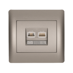 RHYME RJ11+RJ45 ΓΚΡΙ ΜΕΤΑΛΛΙΖΕ