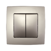 Elmark Διακόπτης Διπλός Αλέ-Ρετούρ СХ.6 Σαμπανιζέ Μεταλλιζέ – CITY (190052)