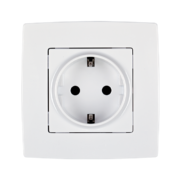 Elmark Πρίζα Σούκο Λευκή Μεταλλιζέ Με Βίδα – CITY (190211S)