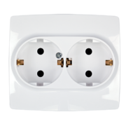 Elmark Πρίζα Σούκο Διπλή Λευκή Μεταλλιζέ Με Βίδα – CITY (190371S)