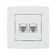 Elmark Διπλή Πρίζα Υπολογιστή Λευκή Μεταλλιζέ – CITY (190711)