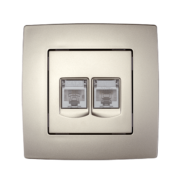 Elmark Πρίζα RJ11 + RJ45 Σαμπανιζέ Μεταλλιζέ – CITY (190732)