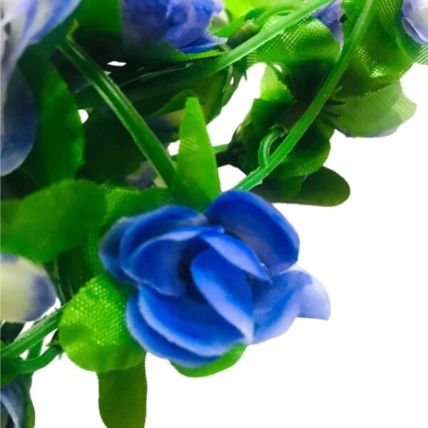 225cm Γιρλάντα Τεχνητό Φυτό με 40τμχ Τριαντάφυλλα (Μικρά) Γαλάζιο - Image 3