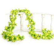 225cm Γιρλάντα Τεχνητό Φυτό με 40τμχ Τριαντάφυλλα (Μικρά) Κίτρινο