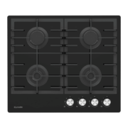 Elmark Εντοιχιζόμενη Εστία Αερίου 4 Ζωνών 60cm Μαύρη Γυάλινη EL-60GH096 (Produced for ELMARK by Midea)