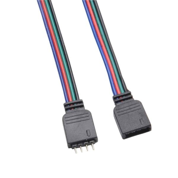 100061 Ταχυσύνδεσμος Τροφοδοσίας  - Strip To Power Connector 4 PIN Male για Ένωση 1 x RGB Ταινία LED Πλάτους 10mm - Image 2