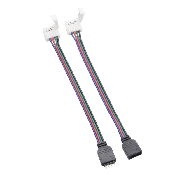 100061 Ταχυσύνδεσμος Τροφοδοσίας  - Strip To Power Connector 4 PIN Male για Ένωση 1 x RGB Ταινία LED Πλάτους 10mm - Image 4