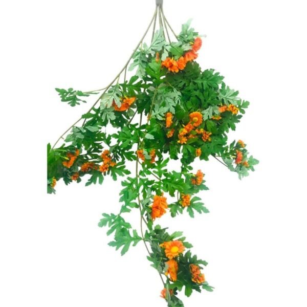 90cm Κρεμαστό Τεχνητό Φυτό Μαργαρίτα Πορτοκαλί - Image 3