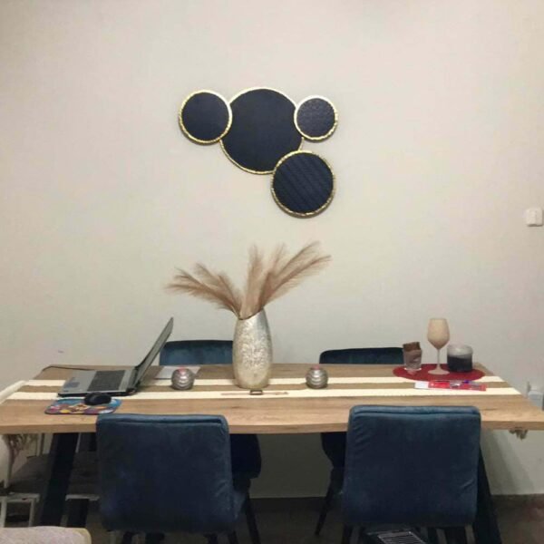 91242 Ξύλινο Διακοσμητικό Τοίχου Spheres BL 73x4x60CM - Image 2