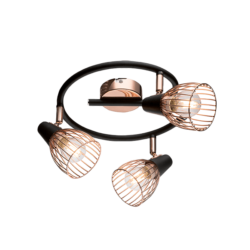 AMBIX ΣΠΟΤ 3XE14 ΜΑΥΡΟ/ΧΑΛΚΟΣ