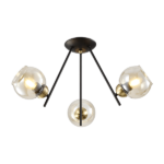 RICK ΠΟΛΥΦΩΤΟ 3XE27 ΜΑΥΡΟ MAT/ΜΠΡΟΝΖΕ