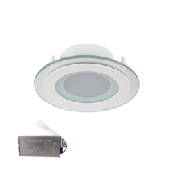 LED ΠΑΝΕΛ ΣΤΡΟΓΓΥΛΟ ΜΕ ΓΥΑΛΙ 6W 2700K+ ΚΙΤ ΑΣΦΑΛΕΙΑΣ