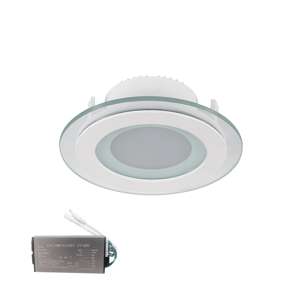 99LED639E-2 LED ΠΑΝΕΛ ΣΤΡΟΓΓΥΛΟ ΜΕ ΓΥΑΛΙ 6W 2700K+ ΚΙΤ ΑΣΦΑΛΕΙΑΣ - Image 1