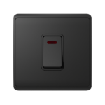 LONDON DOUBLE POLE SWITCH NEON 45A ANTHRACITE