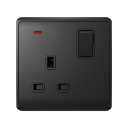 LONDON SINGLE SOCKET WITH 2P BUTTON SWITCH NEON AN