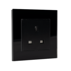 UK TYPE SOCKET 13A GLASS FRAME BLACK