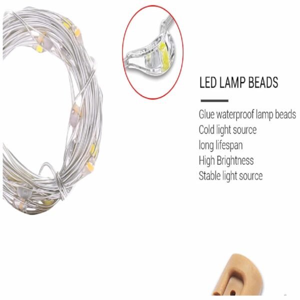 Bottle Cork Διακοσμητικός φελλός μπουκαλιού με 20 λαμπάκια LED 2m Θερμό Λευκό - Image 4