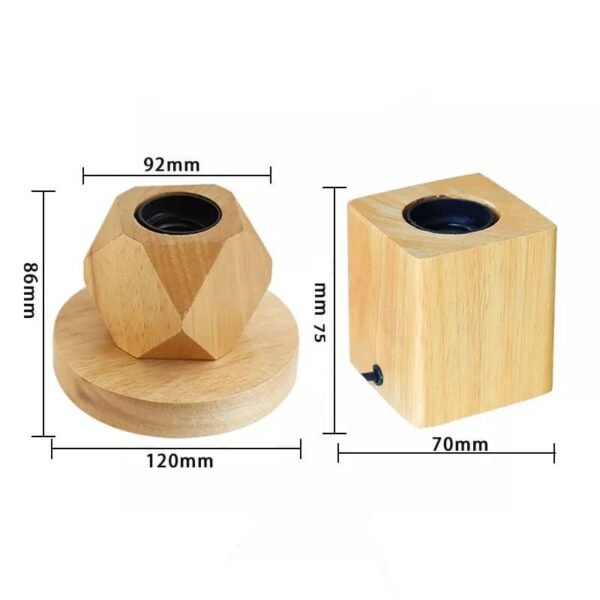 Diamond mini Πορτατιφ 1XΕ27 Ξύλινο - Image 2