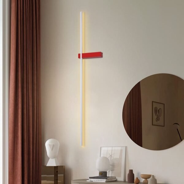 GB0111 LED Minimal Φωτιστικό Τοίχου 12W 60CM Κόκκινο - Image 2