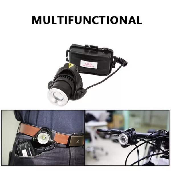 LED Super bright Φακός Κεφαλής Zoomable T6 - Image 4