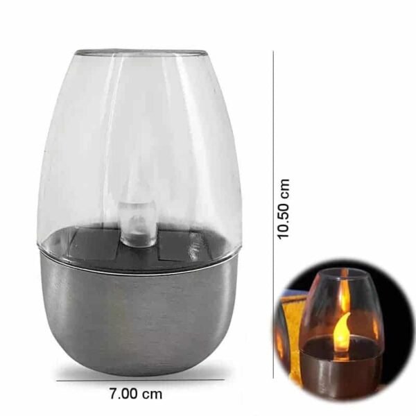 LED Αδιάβροχο Ηλιακό Κεράκι με φλόγα - Image 2