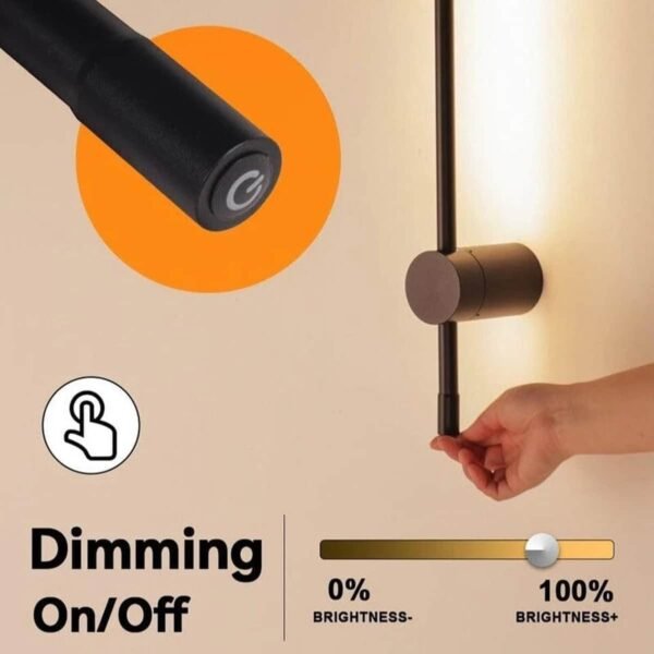 101445 DISON LED Φωτιστικό Τοίχου/Απλίκα ράβδος (Stick) 15W Θερμό Λευκό 3000Κ Μ80 x Π9.5 x Υ9.5cm Dimmable + ON/OFF - Image 2