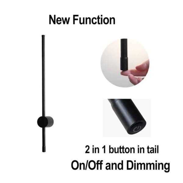 101445 DISON LED Φωτιστικό Τοίχου/Απλίκα ράβδος (Stick) 15W Θερμό Λευκό 3000Κ Μ80 x Π9.5 x Υ9.5cm Dimmable + ON/OFF - Image 3