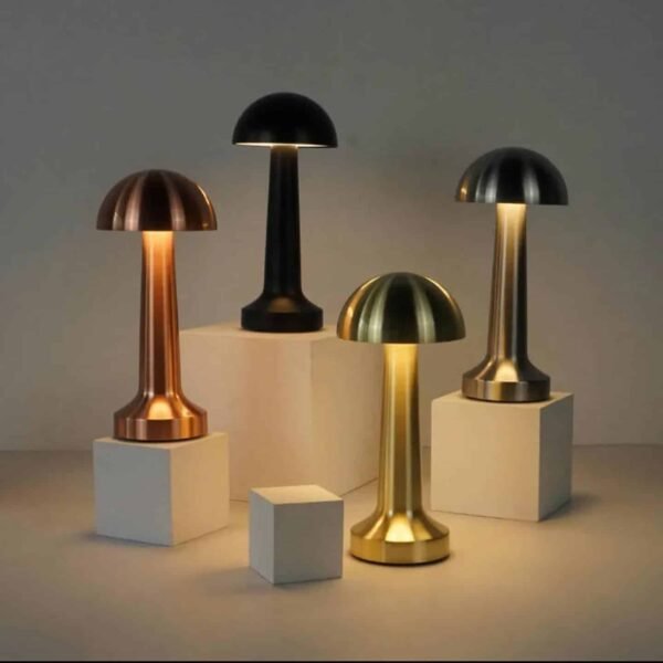 Mushroom LED Επιτραπέζιο Φωτιστικό Μπαταρίας Μαύρο - Image 2