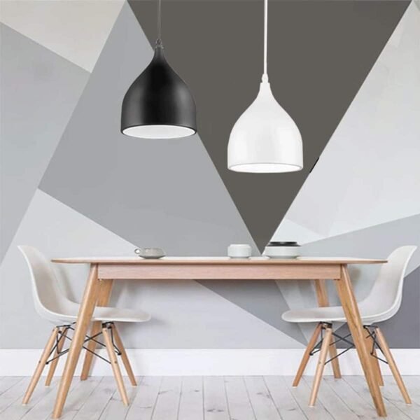 100014WH PEAR Κρεμαστό Φωτιστικό Οροφής Μονόφωτο 1xE27 Μεταλλικό Λευκό Καμπάνα Φ17 x Υ18cm - Image 3